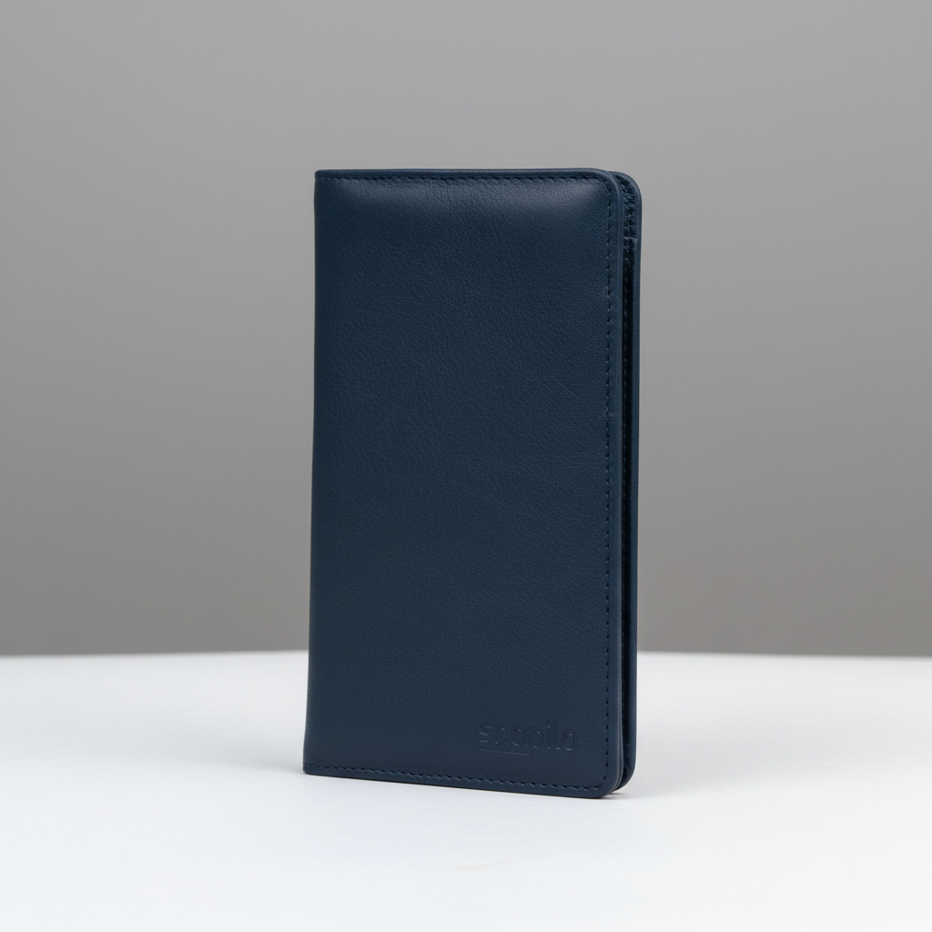 Genuine Leather Long Wallet - Royal Blue Edition